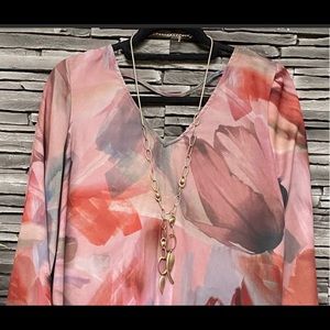 CLEO MARBLED BLOUSE WITH TIED BACK